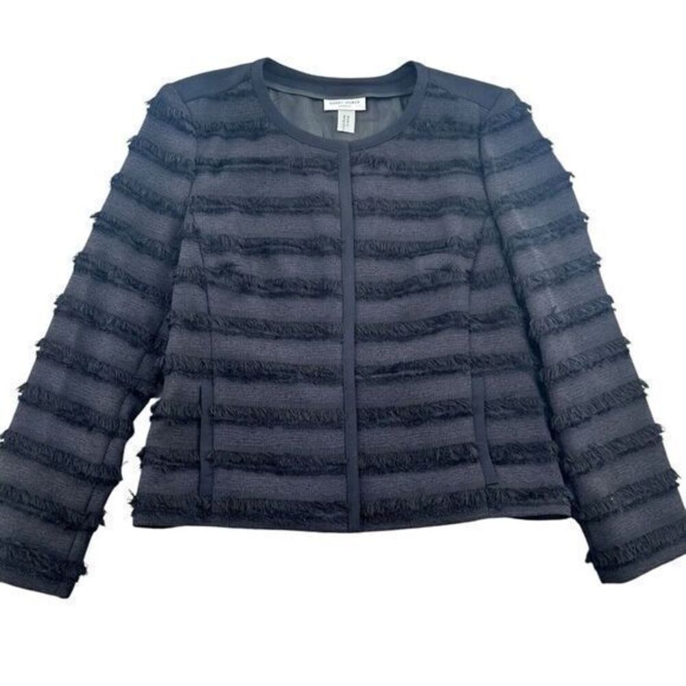 Gerry Weber Size 36 (6)‎  Fringe Blazer Jacket Button Lined Business Dark Navy